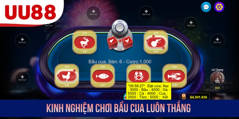 Kinh nghiệm chơi Bầu cua luôn thắng